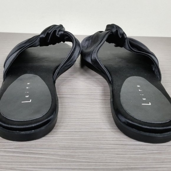 Leith Nevie Knotted Slide Sandal, Black Textile - Picture 5 of 11